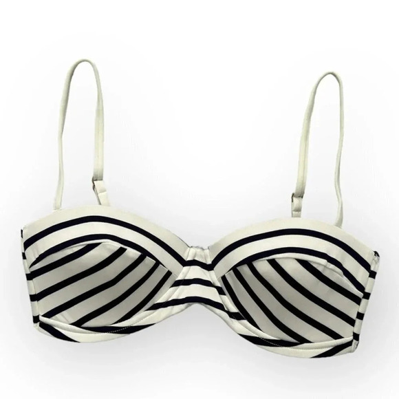 VINCE CAMUTO White/Navy Stripes Bikini Top Strap Size S Women's Swimwear - Picture 2 of 4